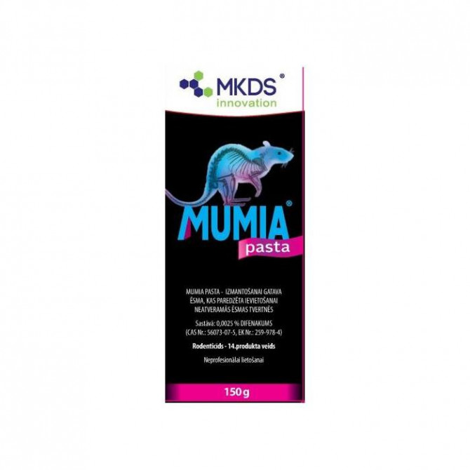  Peļu, žurku inde pasta Mumia 150g