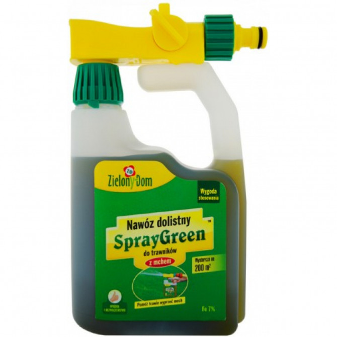 Termiņš Mēslojums zālienam pret sūnu (kanna) Spray Green 950 ml