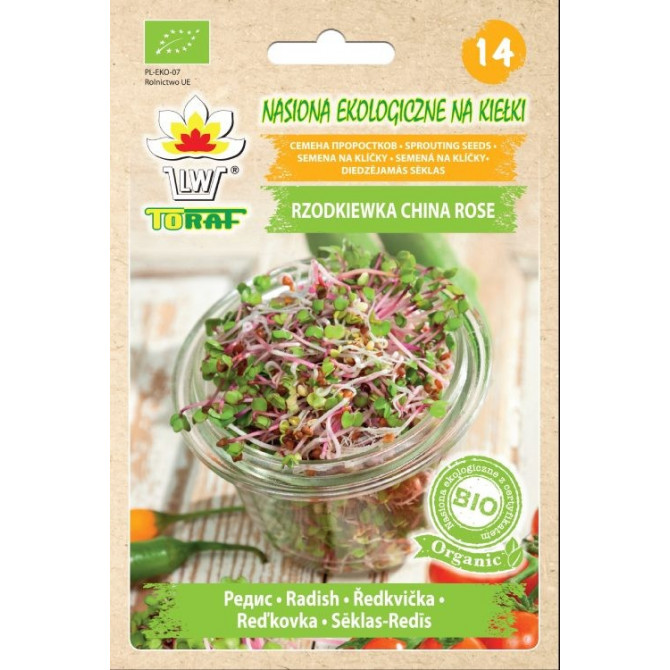 Redīsi BIO China Rose diedzējamās sēklas 20g