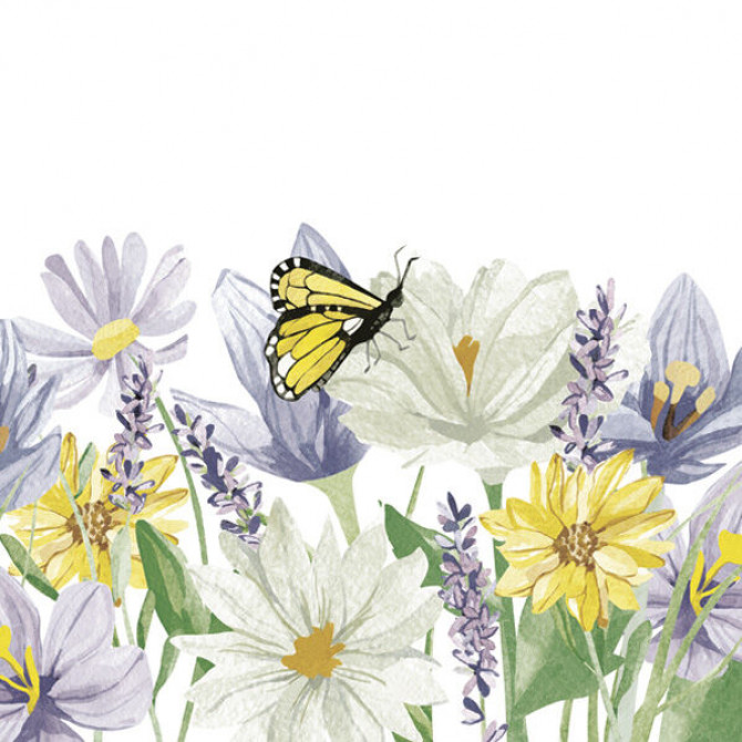 Salvetes Dārza puķes ar tauriņiem 1 paciņa