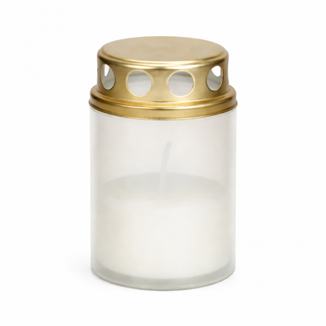 Kapu svece ar jumtiņu, balta (35 gab)