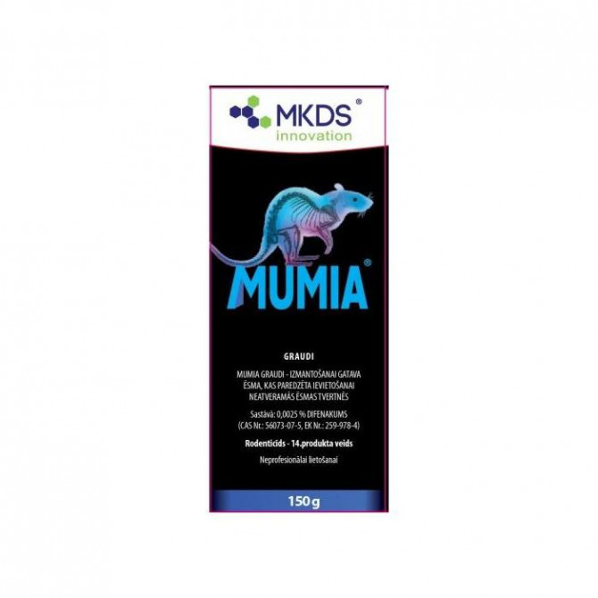  Peļu, žurku inde graudi Mumia 150g