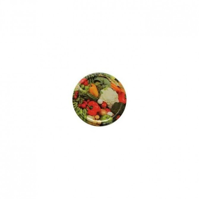 Metāla vāciņš  66mm dārzeņi puķkāposts, dārzeņu mix 50gb