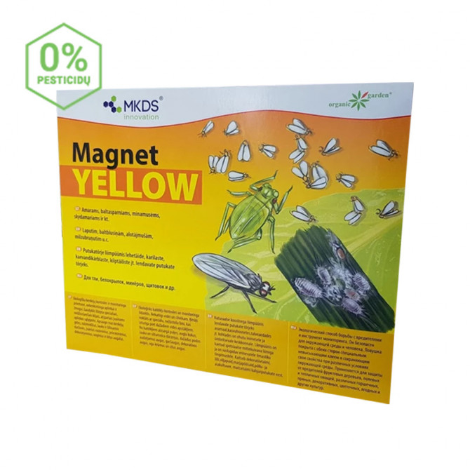 MKDS Magnet Yellow lipīgās lamatas Laputīm, baltblusiņām 1gab