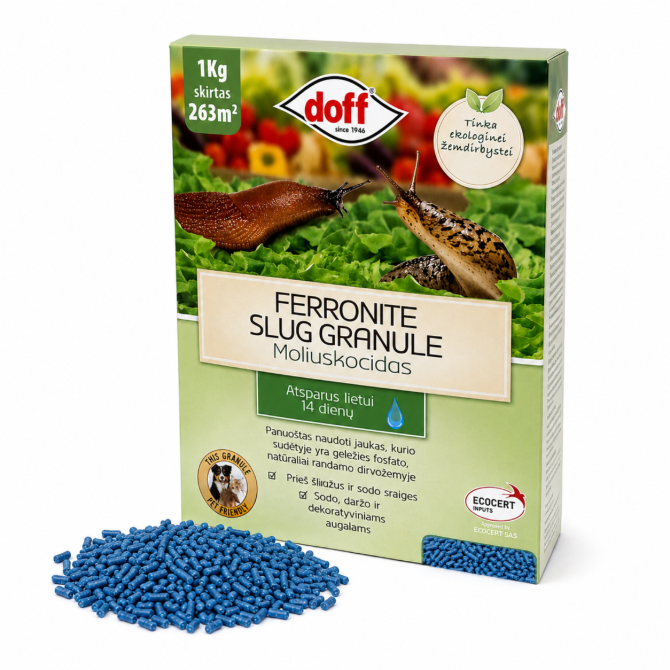 Ferronite granulas gliemežiem 1kg (TIKAI AR AAL LICENCI)
