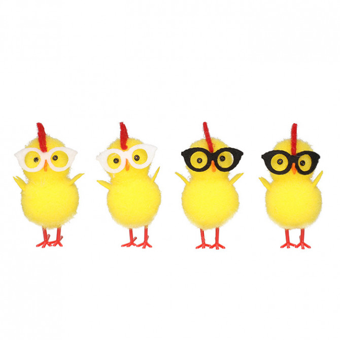 Dekors Lieldienu Verso Cālis ar brillēm 6cm 4gab.