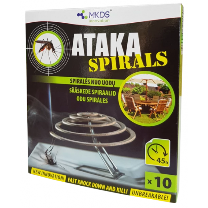 MKDS Ataka Spirals Odu un kukaiņu atbaidīšanas spirāle 10 gab