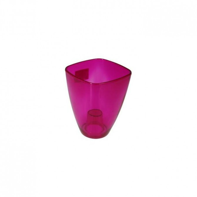   Puķu pods caurspīdīgs rozā 15cm