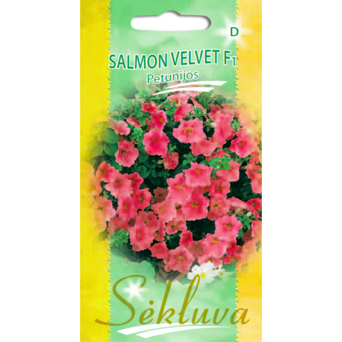 Petūnijas nokarenās SALMON VELVET F1, 10 sēklas