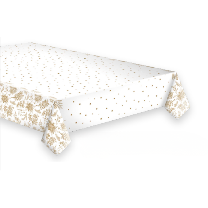Papīra galdauts ar zelta rotājumiem 120x180cm